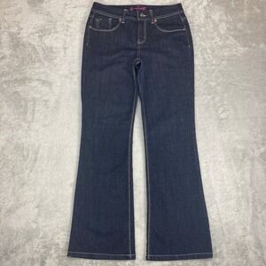 Gloria Vanderbilt Bootcut Jeans Womens Sz. 6 Short Dark Wash Stretch Embroidered